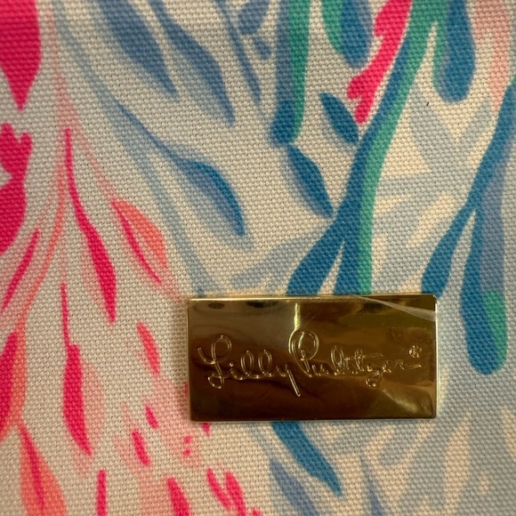 Lilly Pulitzer Pink and Blue Tropical  Bag - Picture 3 of 3
